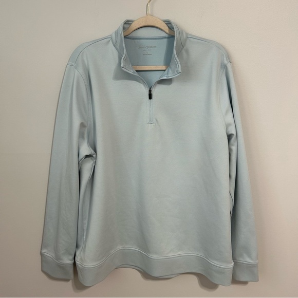 Hickey Freeman Light Blue Quarter Zip Up Long Sleeve Sweater Men’s Size Large - Picture 3 of 7